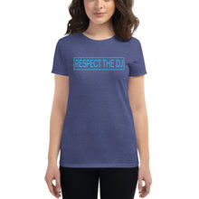 Load image into Gallery viewer, Respect The DJ Women&#39;s Blue Logo T-shirt (short sleeve)