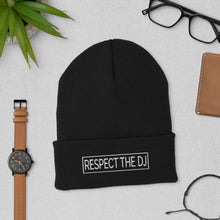 Load image into Gallery viewer, Respect The DJ White Logo Cuffed Beanie