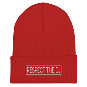 Respect The DJ White Logo Cuffed Beanie