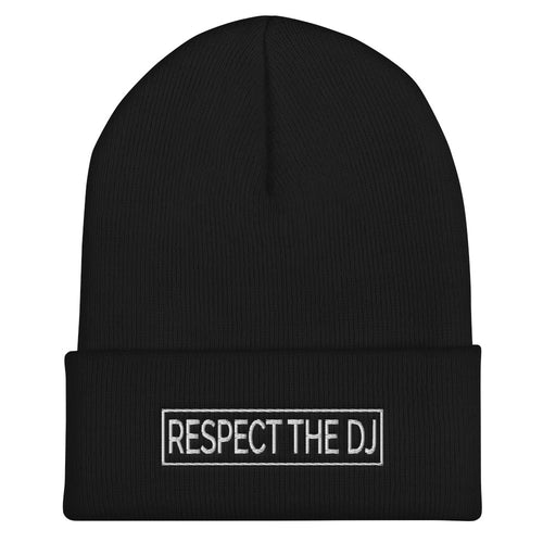 Respect The DJ White Logo Cuffed Beanie
