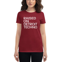 Load image into Gallery viewer, Raised on Detroit Techno Women&#39;s short sleeve t-shirt