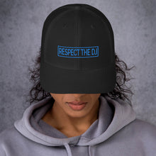 Load image into Gallery viewer, Respect The DJ Blue Logo Trucker Cap