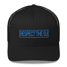 Load image into Gallery viewer, Respect The DJ Blue Logo Trucker Cap